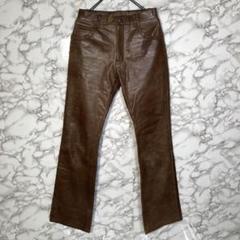 DEGNER　デグナー　（28）　レザーフレアパンツ　本革　ハンドメイド　茶