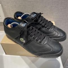 LACOSTE ブラック レザー スニーカー UK9