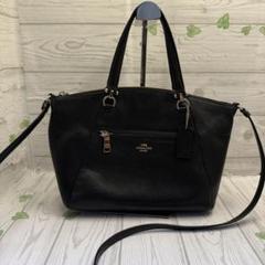 コーチ coach 2way レザーショルダーバッグ ブラック