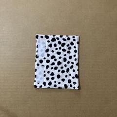 ハンドメイド　水筒肩紐カバー　ダルメシアン　白　オレンジ　チェック