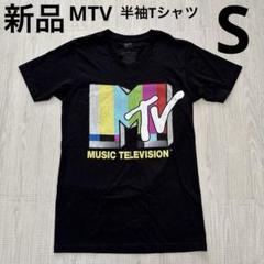 MTV 半袖Tシャツ　Vネック　コットンTシャツ　レディース　黒ブラック　S新品のサムネイル