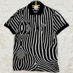 美品 ラコステ×NATIONAL GEOGRAPHIC ゼブラ ポロシャツ S Lacoste Lacoste x National Geographic Short Sleeved Zebra