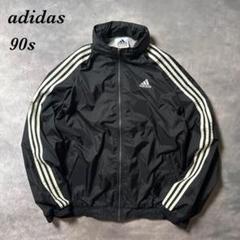 O67 古着90s黒adidas ナイロンジャケット
