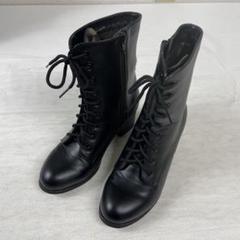 ワケあり美品！サイズ23.5！複数購入可能！１つあると便利！ブラックブーツ