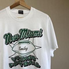90s USA製 白 プリントTシャツ アメフト Lサイズ vintage