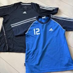 adidas サッカーウェア　Tシャツ　 黒と青 2枚