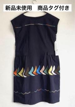ミナペルホネン　lake bird 半袖ワンピース ピンク 110cm ミナペルホネンランドリー mina perhonen laundry bird 刺しゅう