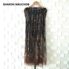 【SHARON WAUCHOB】シャロンワコブ 総レース レザー使い ワンピース SHARON WAUCHOB】シャロンワコブ 総レース レザー使い