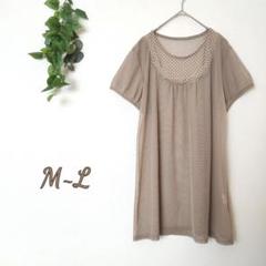 半袖チュニック♡ML♡重ね着用 透け感あり
