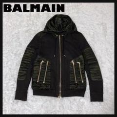 バルマン ジップパーカー ドッキング 黒 迷彩 カモ XS