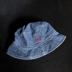 90s Polo Sport ブラック デニム バケットハット 90s Ralph Lauren デニム バケットハット ポニー刺繍 日除け