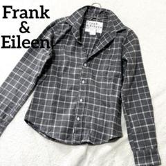 美品 Frank & Eileen グレー系チェック長袖フランネルシャツ