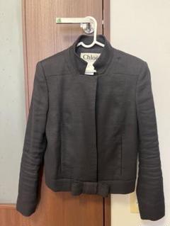 Chloé ノーカラー黒　リボンジャケット T36 shushutong Chloé ノーカラー黒 リボンジャケット T36 shushutong