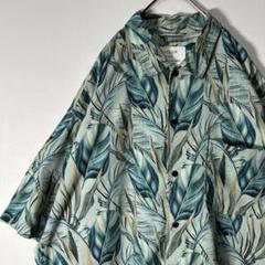 【美品】BAYFLOWアロハシャツボタニカル柄リーフ柄総柄Lサイズ半袖シャツ
