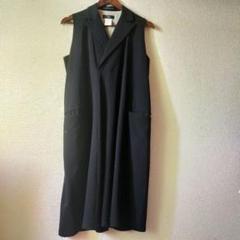 ワイズ　y's ロングワンピース　ロングジレ　ノースリーブ　ブラック Y's - ワイズ ヨウジヤマモト ワンピース ロング ノースリーブ