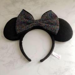 美品 ディズニー ミニー カチューシャ リボン キラキラ ビジュー