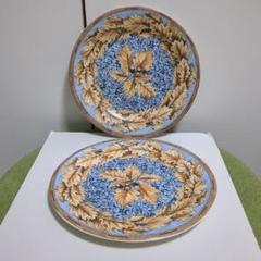 値下げ！Gien 花柄 プレート 2枚 陶磁器 GIEN ジアン ディナープレート 花リム フランスアンティーク食器