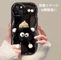 iPhone16　ケース　ソフトケース　ブラック　なみなみ　黒　被り防止　個性的