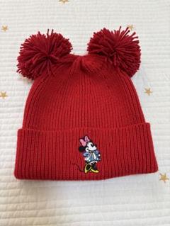 ミニー　ミトン　ニット帽 Disney ディズニー ニット帽 耳付き(レッド×50cm) | マタニティ