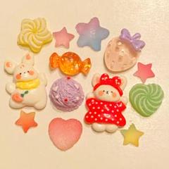 ジビッツチャーム　クロックスアクセサリー　うさぎ　お菓子　サンダルアクセサリー
