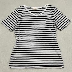 アースミュージックアンドエコロジー◇ボーダーTシャツ Vネック 半袖 カットソー