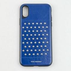 【残り2点】　iPhone X XS 保護 シェル ケース スタッズ ブルー 青