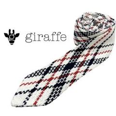 ✨美品✨giraffe ジラフ ネクタイ ウール　チェック柄 giraffe ネクタイ リバーシブルチェックジラフタイGRAY×BLUE