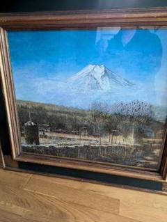 「真作」北川欽造「三乱の流れ」風景画　絵画　油彩画　額装　サイン有り　F10号 真作」北川欽造「三乱の流れ」風景画 絵画 油彩画 額装 サイン