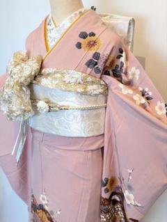 振袖フルセット 身丈175裄67.5 枝垂れ花文様 金彩 逸品 ピンク 成人式 振袖フルセット 身丈175裄67.5 枝垂れ花文様 金彩 逸品 ピンク