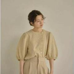 【美品】Eaphi volume sleeve jacquard blouse