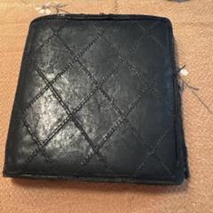 CHANEL ブラック 二つ折り財布 キルティング - メルカリ