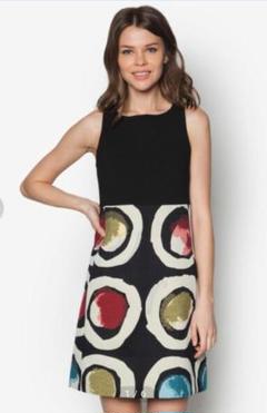 デシグアル サイズL ノースリーブワンピース 黒 デシグアル Desigual ワンピースノースリーブ SIDNEY （グレー