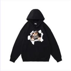 パーカー ストリート　 韓国 黒　メンズ　猫 【数量限定】新品　ユニセックス