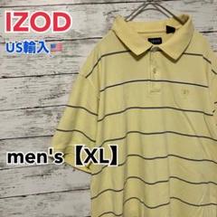 ●T296【US輸入】IZOD 半袖 ポロシャツ イエロー系 men's【XL】