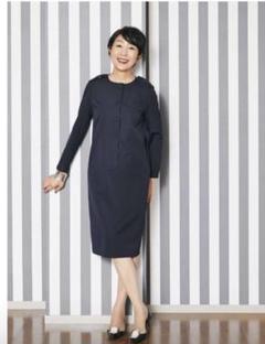 宅配 昼顔ワンピース madameh 38 メルカリ - ネイビー ワンピース