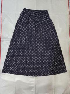 【購入前に連絡願います】ユニクロ フレアスカート ドット ブラック M 古着