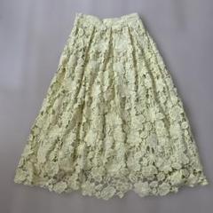 花柄レース ロングフレアスカート