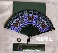 ANNA SUI 扇子　オパールセット　パープル　蝶　アナスイ　未使用　箱付き