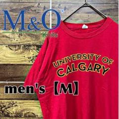 C91【M&O Knits】プリントTシャツ【メンズM】レッド