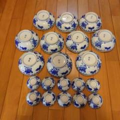 【34枚まとめ売り】鍋島焼_唐子絵柄_昭和レトロ 正月 大皿 中皿 取皿 急須 昭和レトロ 青絵 唐子 青皿 鍋島 荻窯 37セット 童子 取り皿