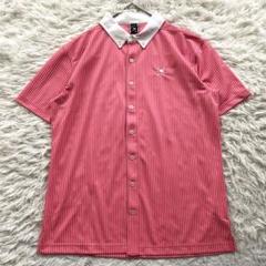 OAKLEY 半袖　刺繍　スカル　ストライプ　シャツ　ボタン