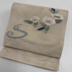 アンティーク帯 夏帯 名古屋帯 絽 小さな丸に花 サーモンピンク AO-3041 アンティーク帯 夏帯 名古屋帯 絽 小さな丸に花 サーモンピンク