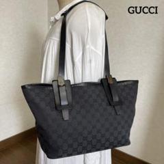 ◇美品GUCCI グッチ ワンショルダーバッグ GGキャンバス×レザーブラック◇のサムネイル