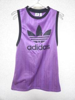 アディダス　adidas　タンクトップ　パープル　トレフォイルロゴ　S