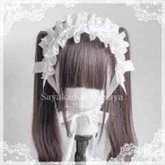 ♡ Princess ribbon フリルリボンヘッドドレス white ‪♡ - メルカリ‬