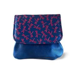印伝　鹿皮レザートンボ柄がま口財布