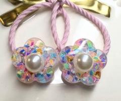 メグえもん様お取り置き№2006 ダイヤカット型フラワーレジンヘアゴム 新作☆レジンヘアゴム 煌めきの宝石 - メルカリ
