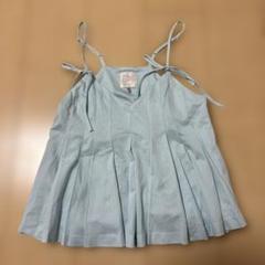 美品 ウイアヤノリュバン 水色 ストライプ キャミソール 36 S