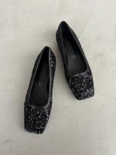 完売品 FRAY I.D. スクエアトゥ バレエシューズ スパンコール 38 完売品 FRAY I.D. スクエアトゥ バレエシューズ スパンコール 38