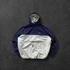 レア00s-ナイキ古着センター刺繍ロゴ短丈ナイロンアノラックパーカードローコード NIKE古着ナイロンハーフジップアノラックパーカー刺繍ドロー